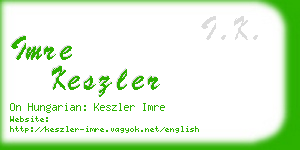 imre keszler business card